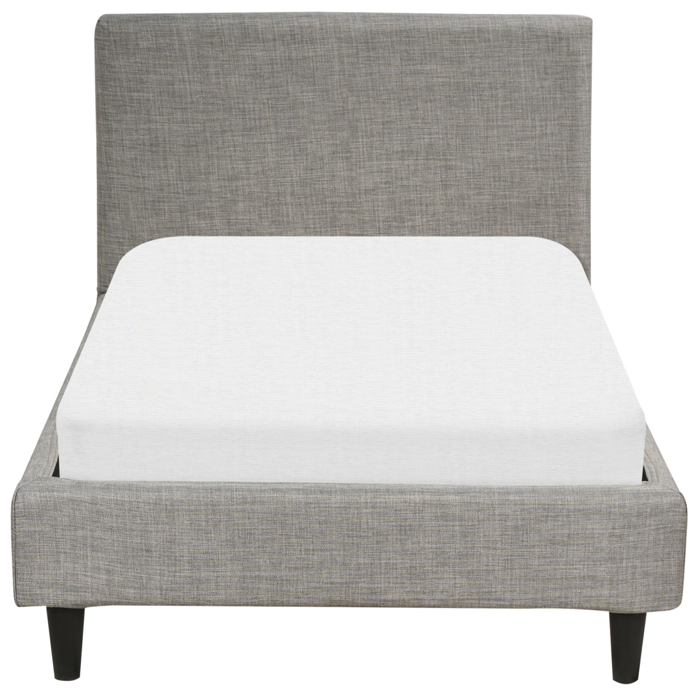 Letto singolo in Velluto grigio chiaro con rete a doghe 90 x 200 cm stile contemporaneo