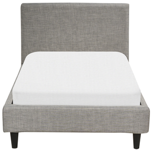 Letto singolo in Velluto grigio chiaro con rete a doghe 90 x 200 cm stile contemporaneo
