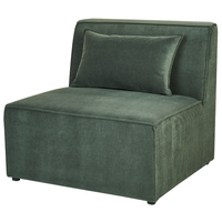 Chaise Lounge imbottita in velluto a coste verde scuro a due pezzi design moderno salotto soggiorno