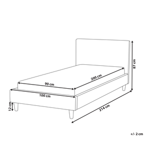 Letto singolo in Velluto azzurro con rete a doghe 90 x 200 cm stile contemporaneo