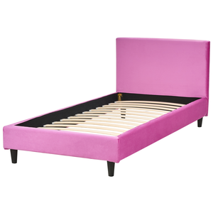Letto singolo in Velluto fucsia con rete a doghe 90 x 200 cm stile contemporaneo