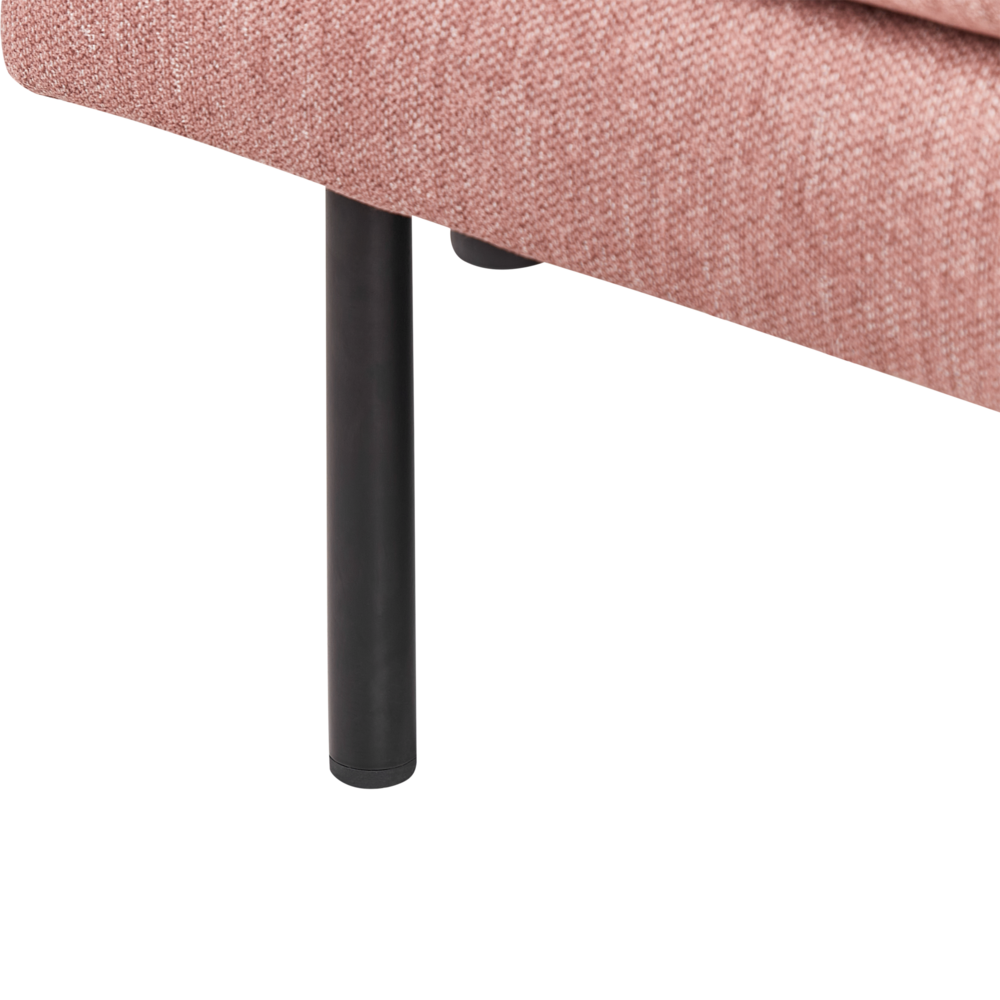 Divano angolare in poliestere rosa 192 x 155 Divano a 2 posti imbottito con gambe in metallo, tessuto e schienale imbottito, moderno e minimalista