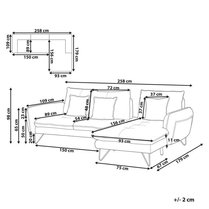 Divano 3 posti angolare regolabile lato sinistro in tessuto beige stile moderno design classico