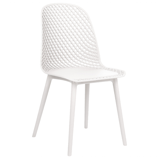 Set di 4 sedie da pranzo Seduta e gambe sintetiche bianco Schienale a rete aperto Design moderno e minimalista