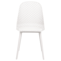 Set di 4 sedie da pranzo Seduta e gambe sintetiche bianco Schienale a rete aperto Design moderno e minimalista