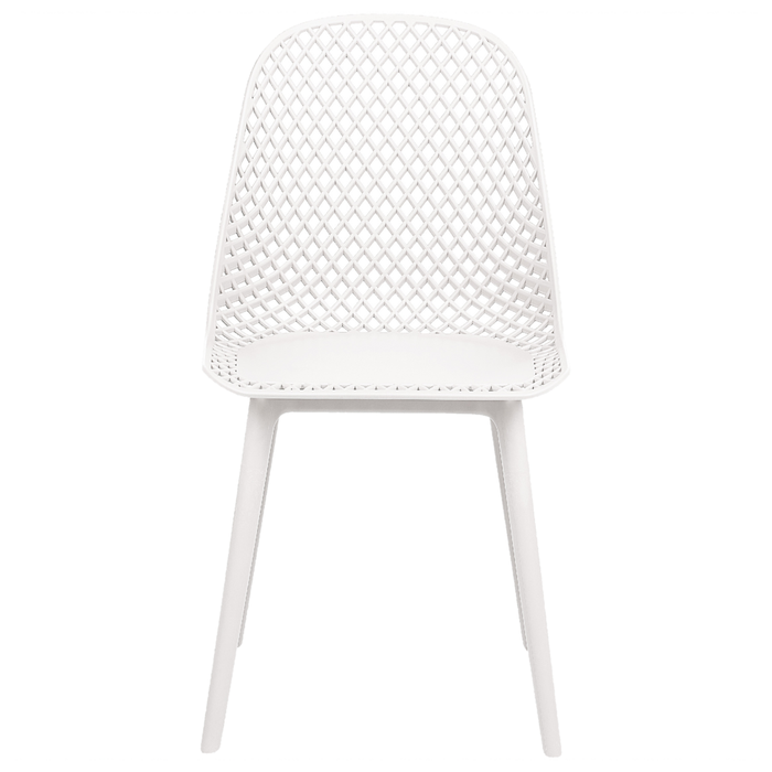 Set di 4 sedie da pranzo Seduta e gambe sintetiche bianco Schienale a rete aperto Design moderno e minimalista