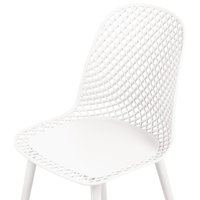 Set di 4 sedie da pranzo Seduta e gambe sintetiche bianco Schienale a rete aperto Design moderno e minimalista
