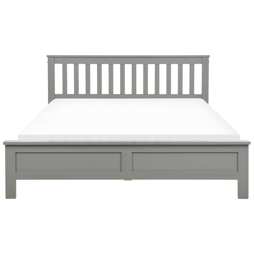 Letto in legno di pino grigio 160 x 200 cm in stile scandinavo