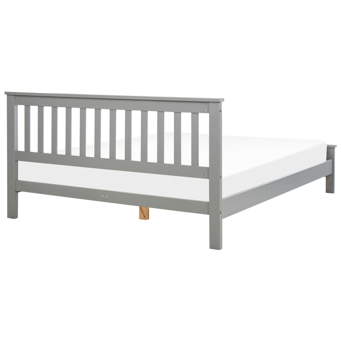 Letto in legno di pino grigio 160 x 200 cm in stile scandinavo