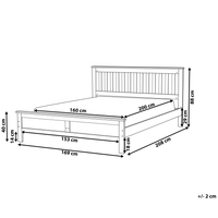 Letto in legno di pino grigio 160 x 200 cm in stile scandinavo