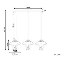 Lampada a sospensione in metallo bianco e oro realizzata a mano con illuminazione a 3 punti Luci decorative moderne Arredamento per il soggiorno