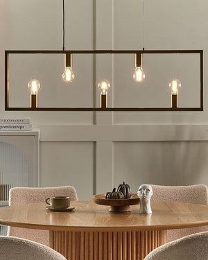 Lampadario con lampadine multiple in metallo e ottone soggiorno glamour