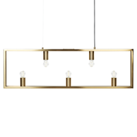 Lampadario con lampadine multiple in metallo e ottone soggiorno glamour
