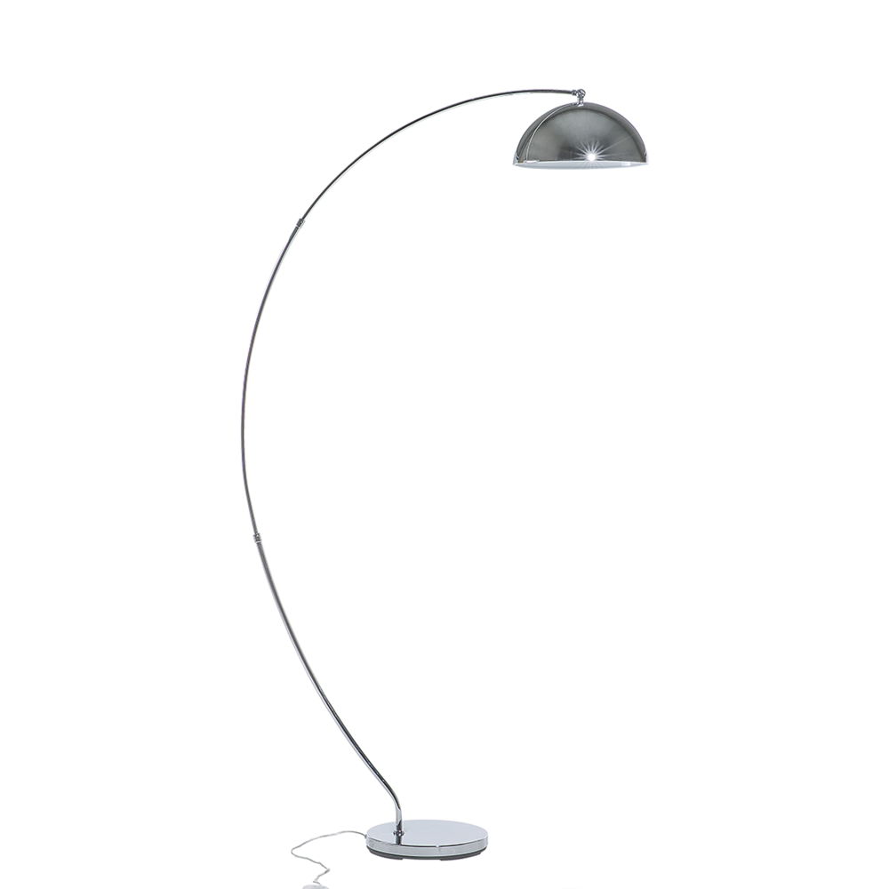 Lampada da Terra Metallo argentato 188 cm Arco base cromata Moderna