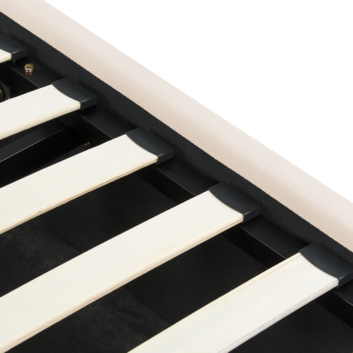 Letto con Contenitore in Velluto beige, Misura Singola 90 x 200 cm Design Minimalista Retro con Testiera a Mezza Luna con contenitore