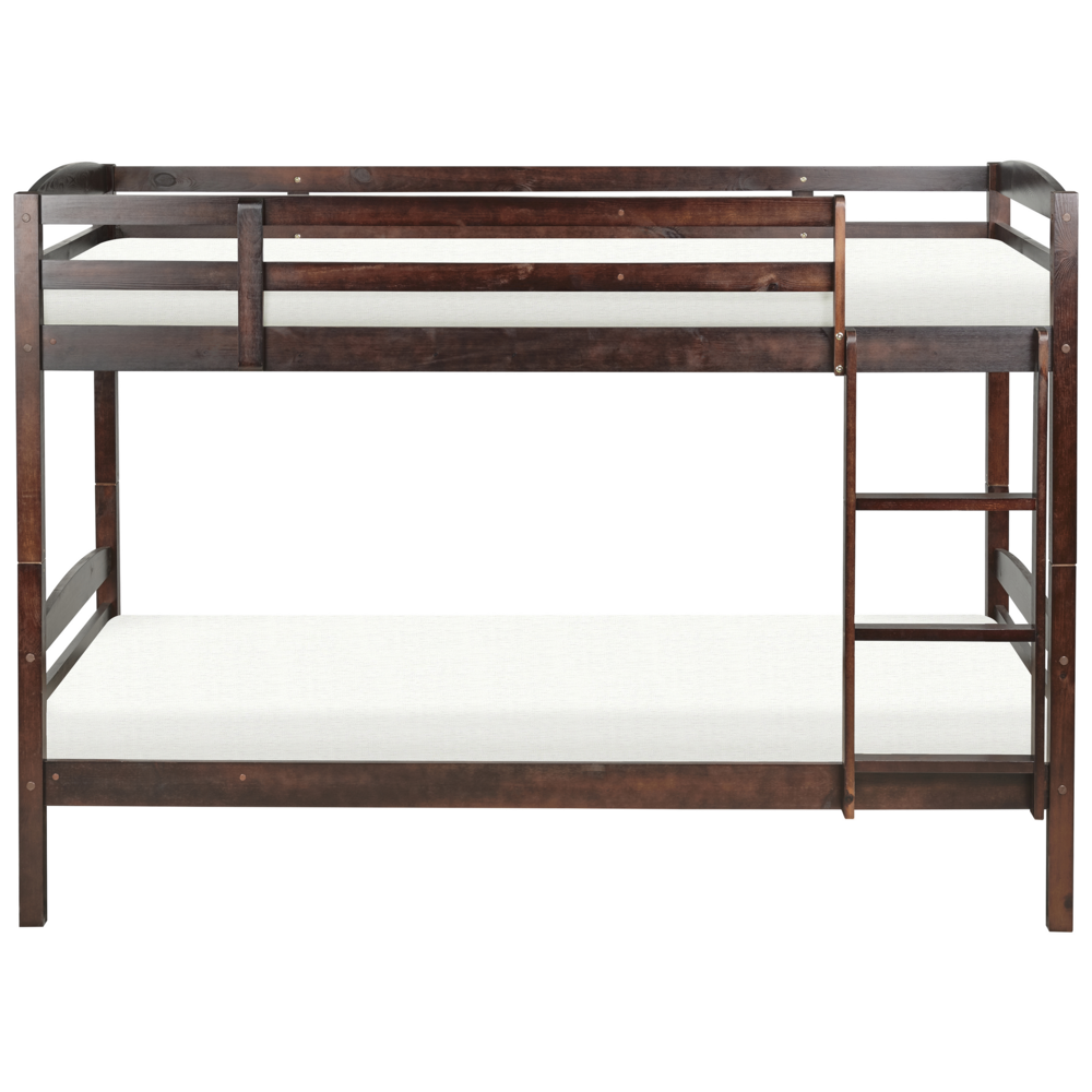 Letto a castello letto doppio in legno di pino scuro singola misura 90 x 200 per bambini in cameretta