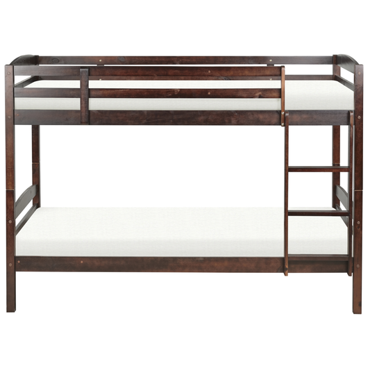 Letto a castello letto doppio in legno di pino scuro singola misura 90 x 200 per bambini in cameretta