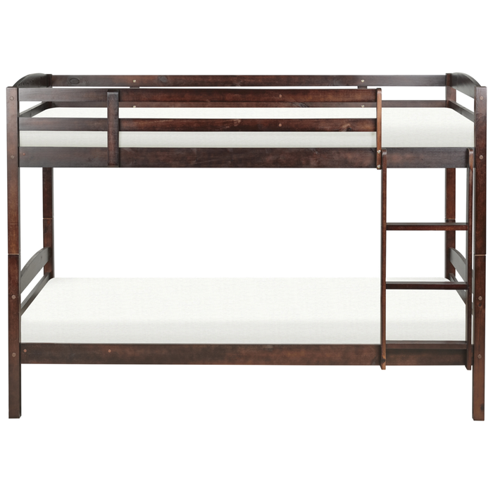 Letto a castello letto doppio in legno di pino scuro singola misura 90 x 200 per bambini in cameretta