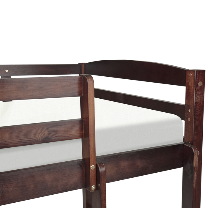 Letto a castello letto doppio in legno di pino scuro singola misura 90 x 200 per bambini in cameretta