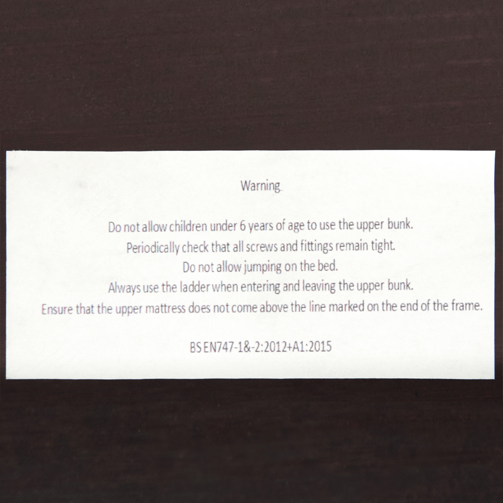 Letto a castello letto doppio in legno di pino scuro singola misura 90 x 200 per bambini in cameretta
