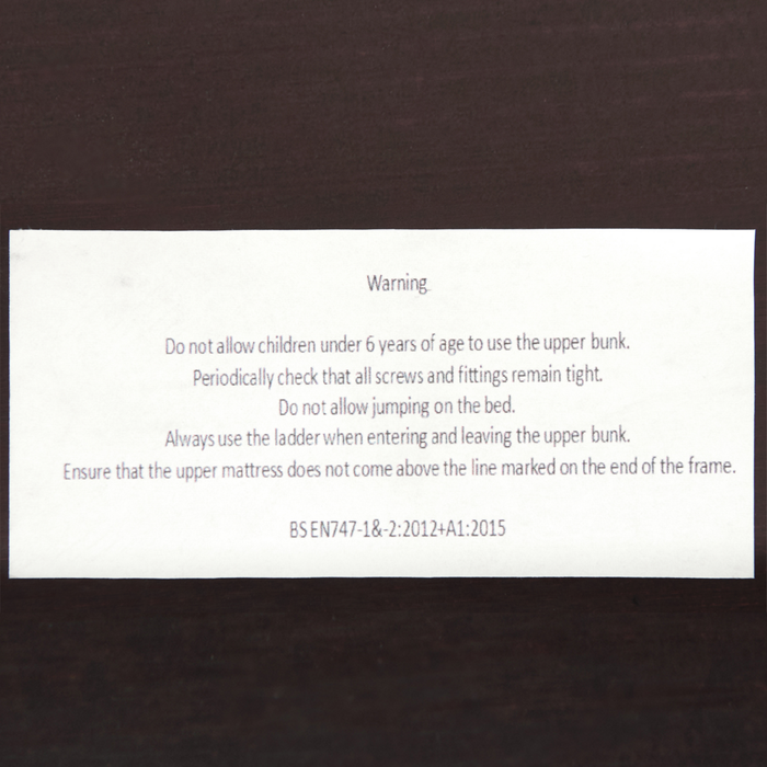 Letto a castello letto doppio in legno di pino scuro singola misura 90 x 200 per bambini in cameretta