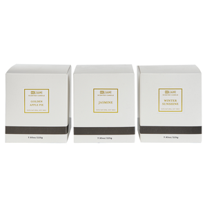 Set di 3 candele profumate in cera di soia 100% fragranza floreale frutta fresca crostata di mele, gelsomino e sole d'inverno stoppino cotone fragranza fruttata floreale