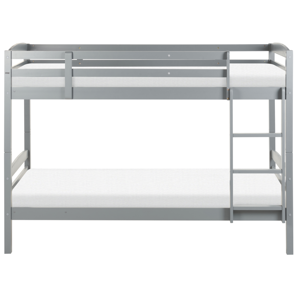 Letto a castello letto doppio in legno di pino grigio singola misura 90 x 200 per bambini in cameretta