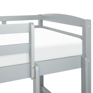 Letto a castello letto doppio in legno di pino grigio singola misura 90 x 200 per bambini in cameretta