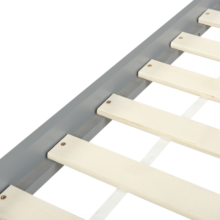 Letto a castello letto doppio in legno di pino grigio singola misura 90 x 200 per bambini in cameretta