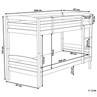 Letto a castello letto doppio in legno di pino grigio singola misura 90 x 200 per bambini in cameretta