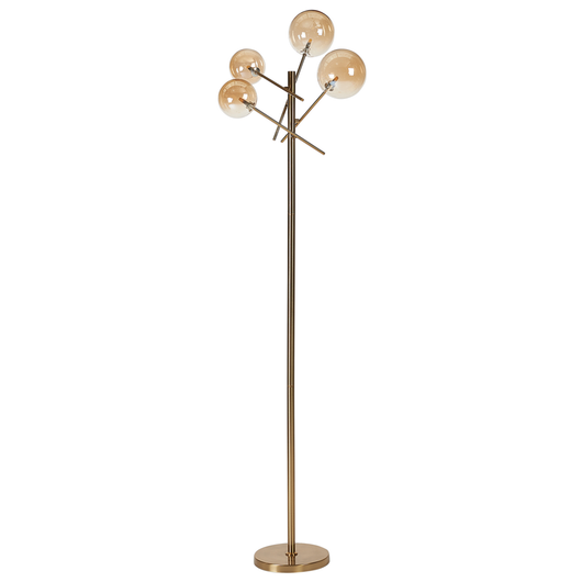 Lampada da terra in vetro ferro dorato 4 paralumi rotondi fumè Design moderno e glam Illuminazione del soggiorno