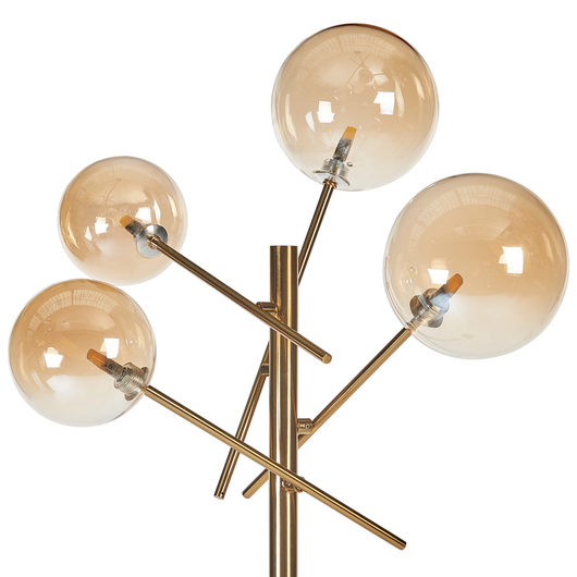 Lampada da terra in vetro ferro dorato 4 paralumi rotondi fumè Design moderno e glam Illuminazione del soggiorno