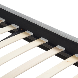 Letto 180 x 200 cm con rete a doghe in tessuto grigio contemporanea