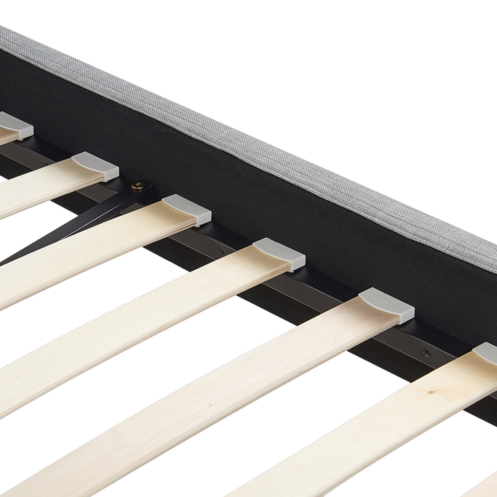 Letto 180 x 200 cm con rete a doghe in tessuto grigio contemporanea