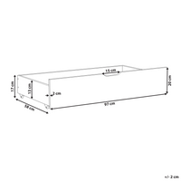 Set di 2 cassetti letto contenitore sottoletto in legno massello grigio con ruote