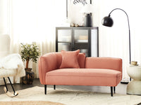 Chaise longue Sinistra in poliestere rosa pesca con cuscino e gambe metallo da salotto