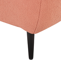 Chaise longue Sinistra in poliestere rosa pesca con cuscino e gambe metallo da salotto