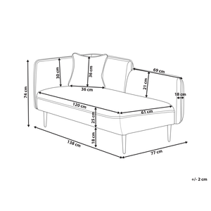 Chaise longue Sinistra in poliestere rosa pesca con cuscino e gambe metallo da salotto