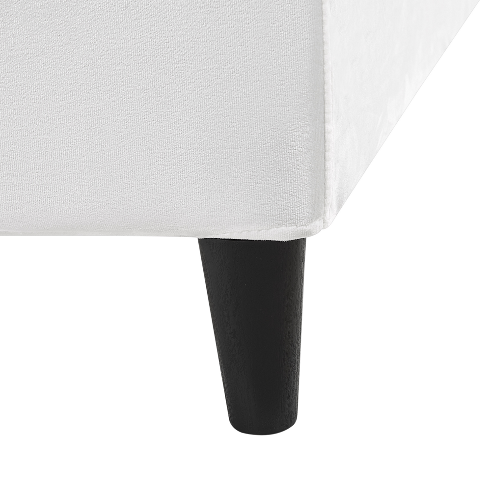 Fodera per struttura letto in velluto bianco per letto 180 x 200 cm sfoderabile e lavabile