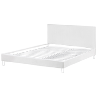 Fodera per struttura letto in velluto bianco per letto 180 x 200 cm sfoderabile e lavabile