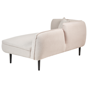 Chaise longue Sinistra in poliestere beige chiaro con cuscino e gambe metallo da salotto