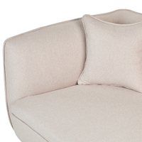 Chaise longue Sinistra in poliestere beige chiaro con cuscino e gambe metallo da salotto