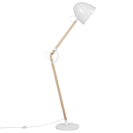 Lampada da Terra Colore Bianco Metallo 175 cm Orientabile Industriale