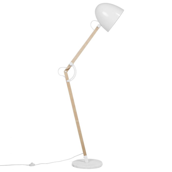 Lampada da Terra Colore Bianco Metallo 175 cm Orientabile Industriale