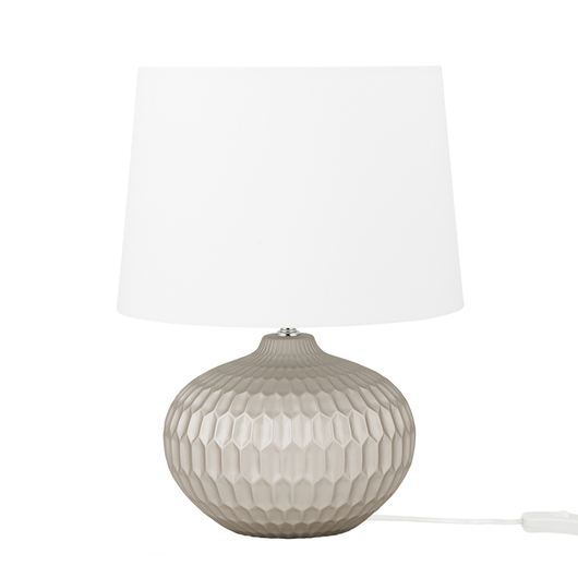 Lampada da Comodino dorato Base Rotonda Paralume Bianco abat jour