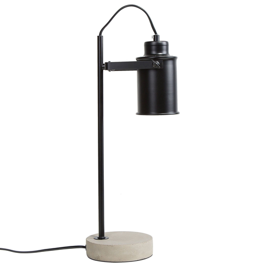 Lampada da Tavolo di colore Nero stile Industriale Fari Orientabili con Base in Cemento  37cm