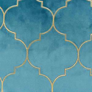 Set di 2 cuscini decorativi velluto blu 45 x 45 cm con frange e motivo orientale elegante glamour