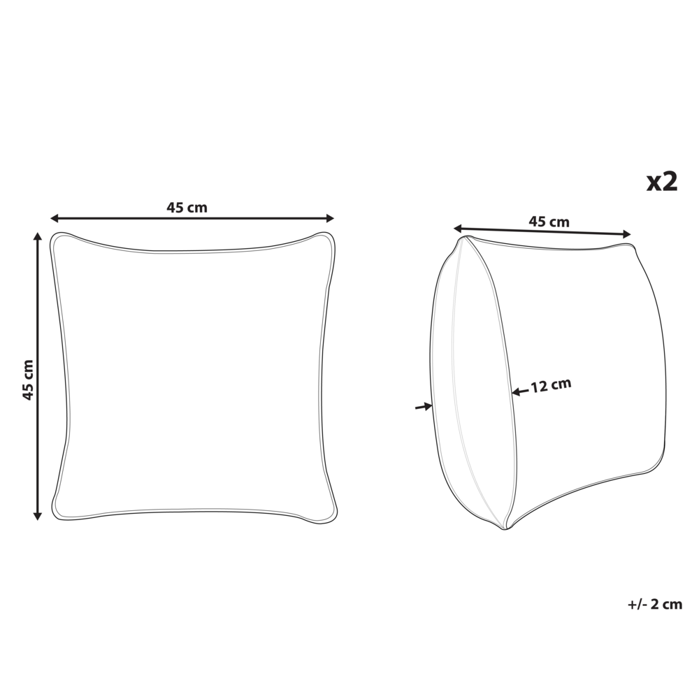 Set di 2 cuscini decorativi velluto blu 45 x 45 cm con frange e motivo orientale elegante glamour