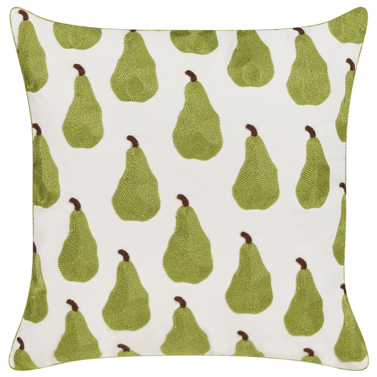 Set di 2 cuscini decorativi con motivo con pera e frutta 45 x 45 cm accessorio decorazione divano soggiorno