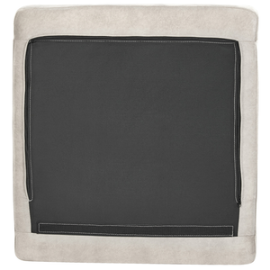 Divano angolare a destra bianco crema in velluto imbottito a forma di L con sedile imbottito e trapuntato e cuscini